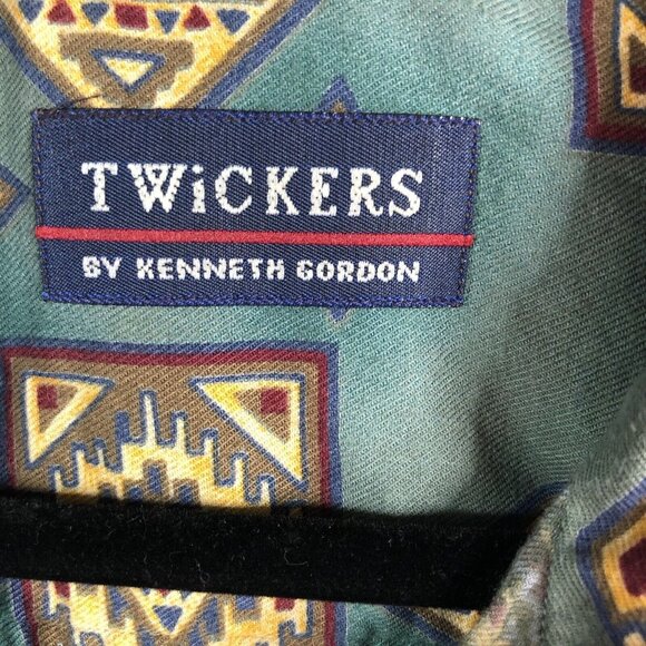 Vintage Western Shirt Mens Extra Large Green Aztec Indian Southwestern Cotton US - Picture 9 of 16